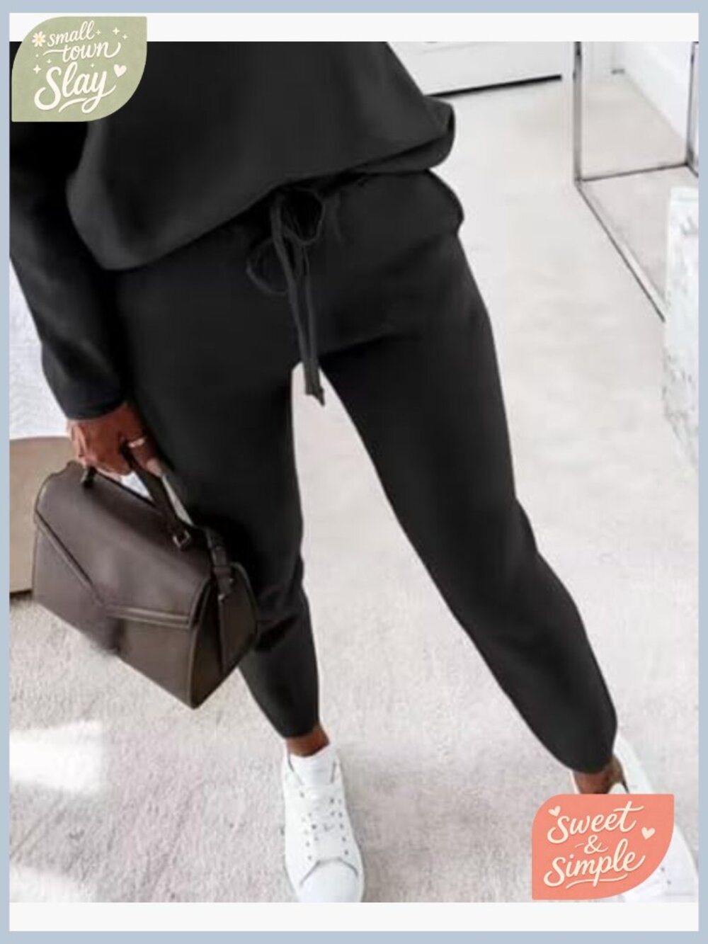Women's 2-Piece Tracksuit Set Long Sleeve Top & Jogger Pants Loungewear - Picture 2 of 7
